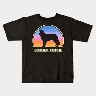 Border Collie Vintage Sunset Dog Kids T-Shirt